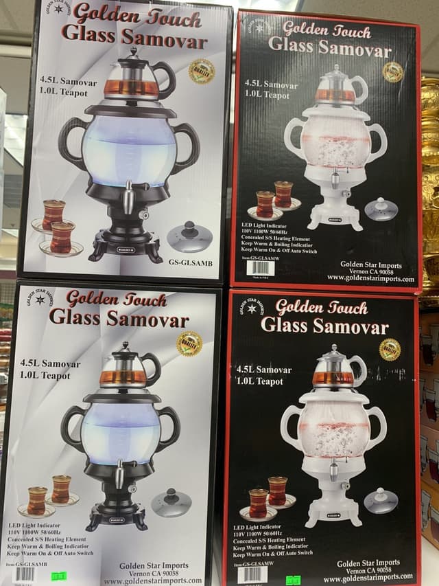 Glass Samovar Set (4.5L + 1L Teapot)